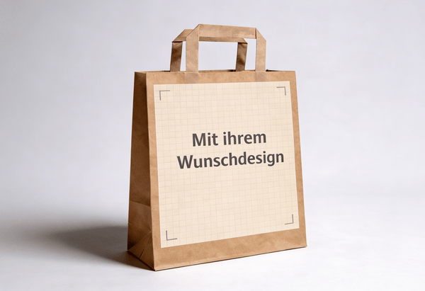 Individuell bedruckbaren Papiertragetaschen