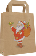 Nikolaus Papiertragetasche Braun 18 + 8 × 22 cm (250 Stück)