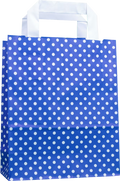 Papiertragetasche Dunkelblau mit weißen Punkten 18 + 8 × 22 cm (250 Stück)