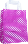 Papiertragetasche Pink mit weißen Punkten 22 + 10 × 28 cm (250 Stück)