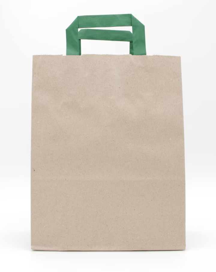 GRASPapiertragetasche grüne Henkel 32 + 12 × 40 cm (250 Stück)