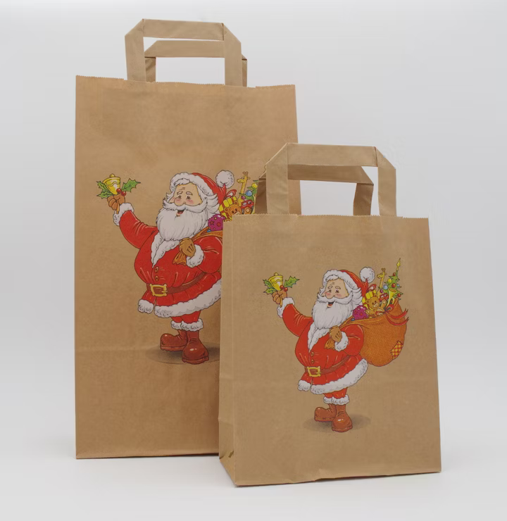 Nikolaus Papiertragetasche Braun 18 + 8 × 22 cm (250 Stück)