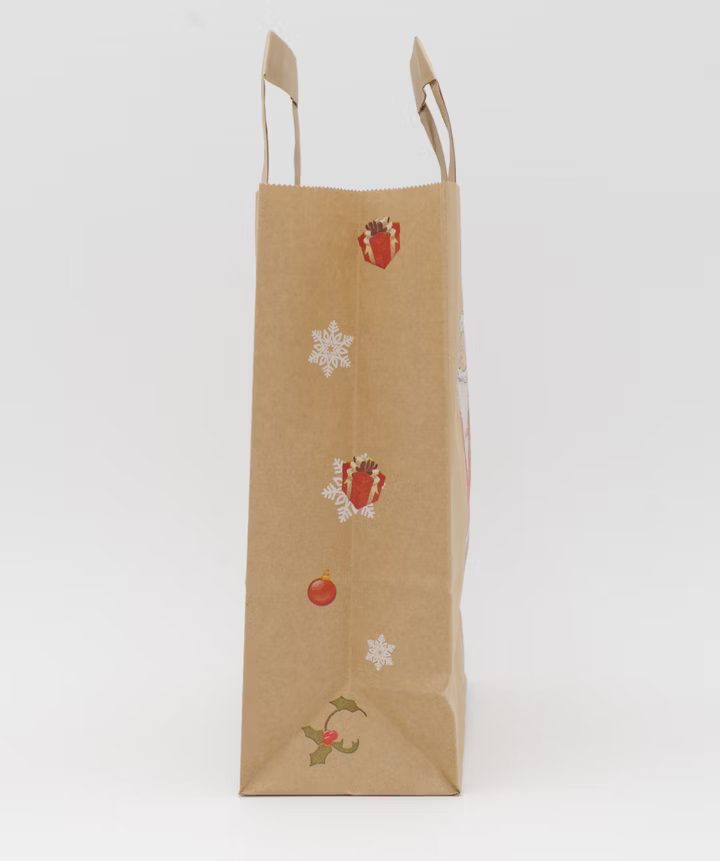 Nikolaus Papiertragetasche Braun 18 + 8 × 22 cm (250 Stück)