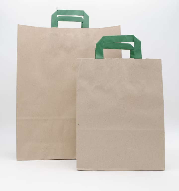 GRASPapiertragetasche grüne Henkel 32 + 12 × 40 cm (250 Stück)