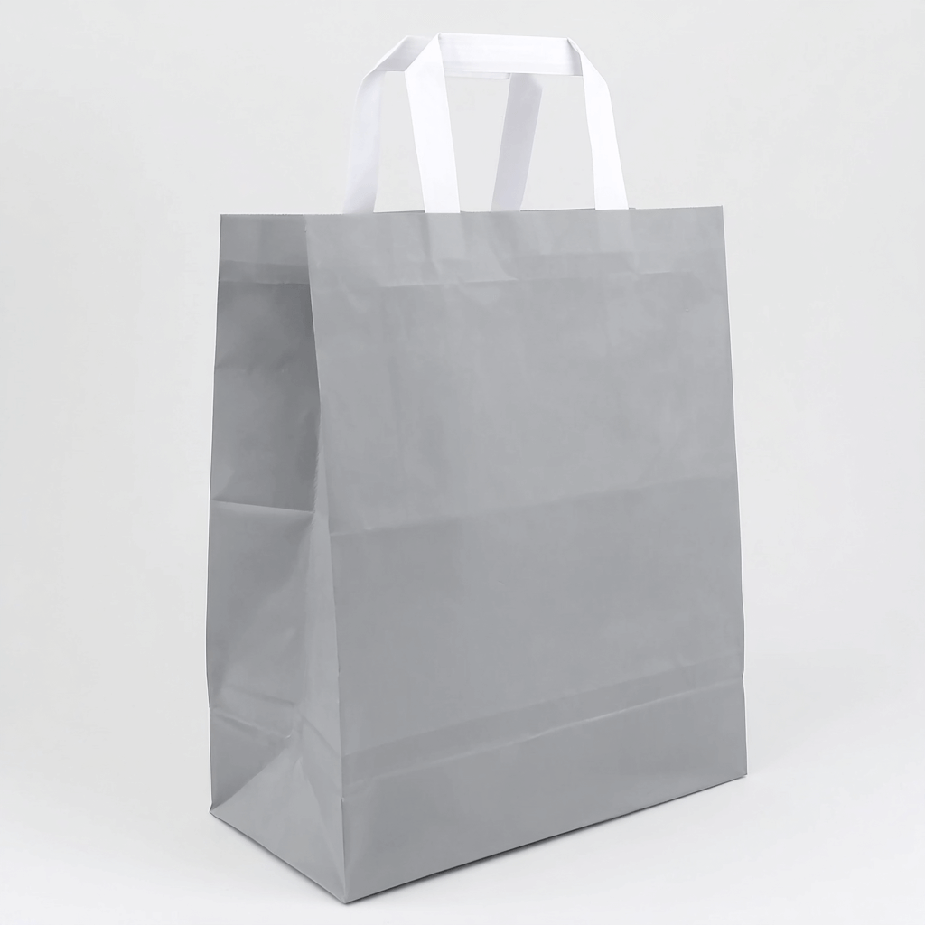 Papiertragetasche Grau 32 + 12 × 40 cm (250 Stück)