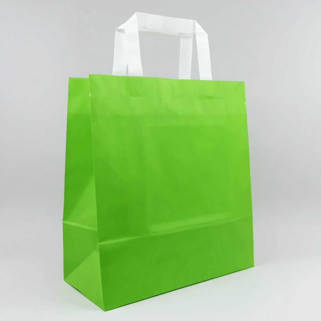 Papiertragetasche Grün 32 + 12 × 40 cm (250 Stück)