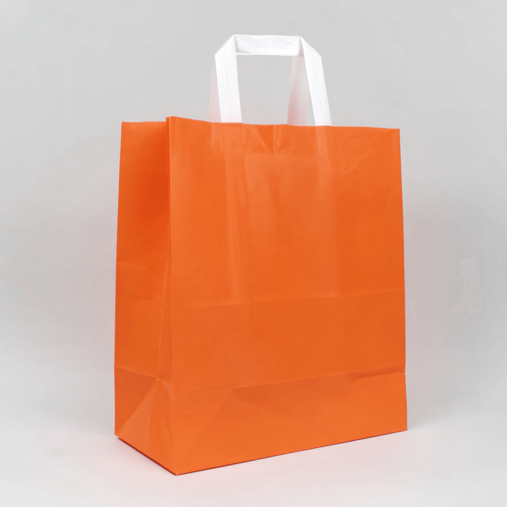 Papiertragetasche Orange 32 + 12 × 40 cm (250 Stück)