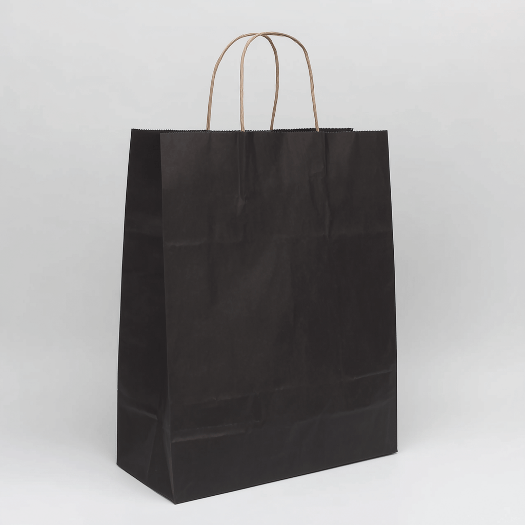 Schwarze Papiertragetasche mit Kordel