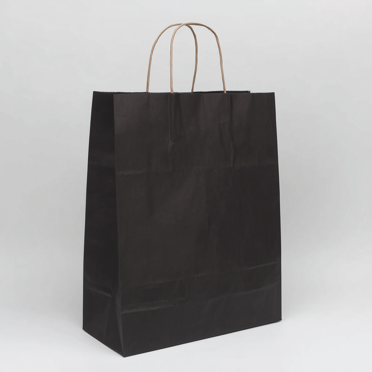 Schwarze Papiertragetasche mit Kordel