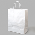 Papiertragetasche Weiß 18 + 8 × 24 cm (300 Stück) mit gedrehter Kordel