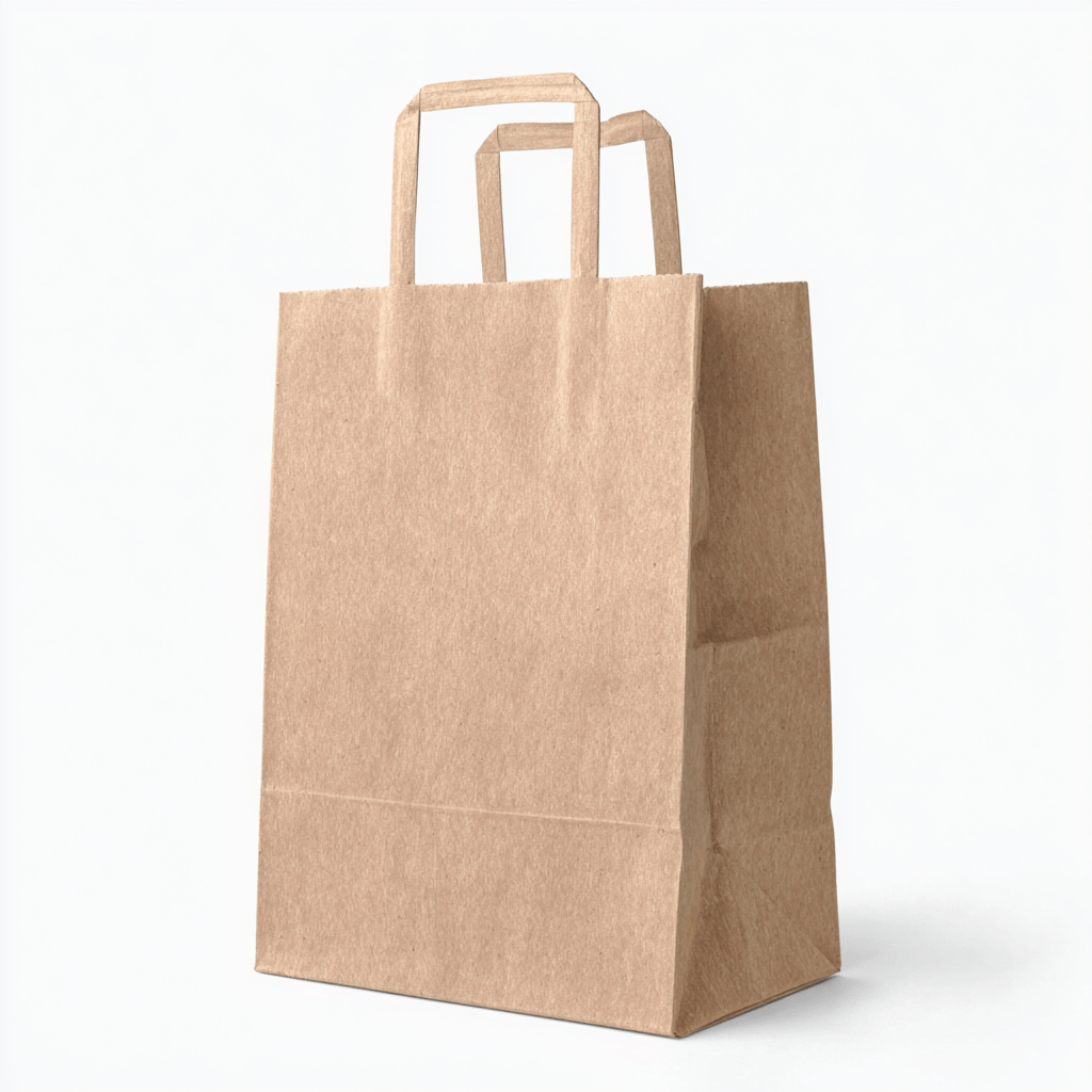 Papiertragetaschen Braun 18 + 8 × 22 cm (250 Stück)