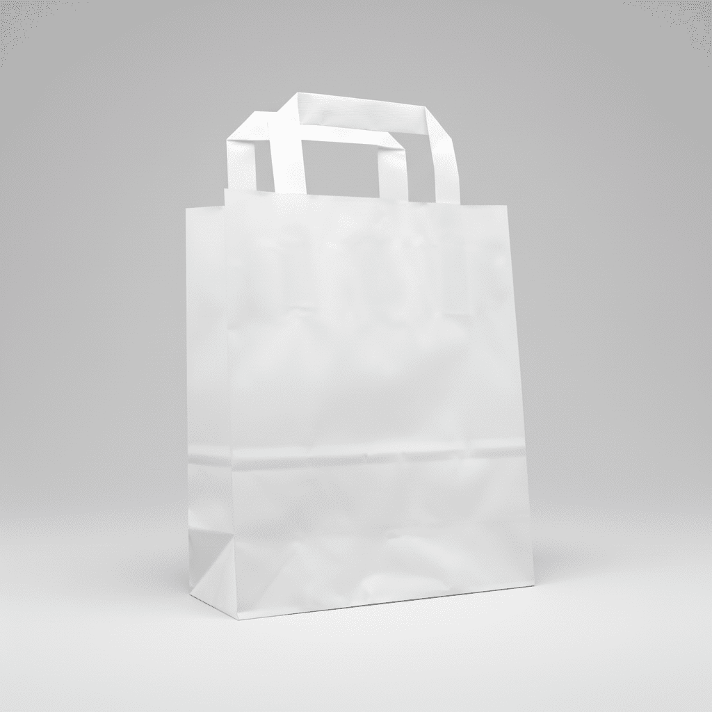 Papiertragetaschen Weiß 18 + 8 × 22 cm (500 Stück)