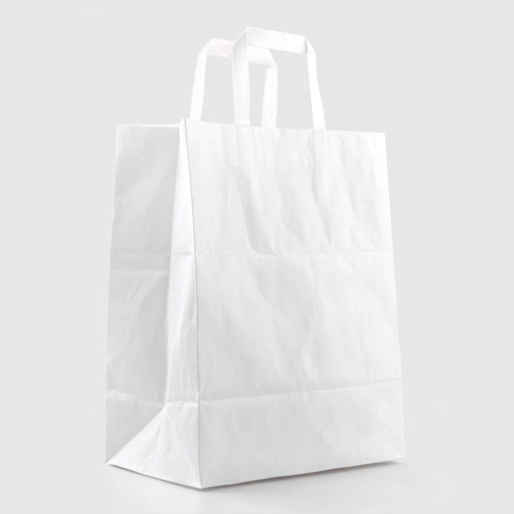 Papiertragetaschen Weiß 22 + 10 × 28 cm (250 Stück)