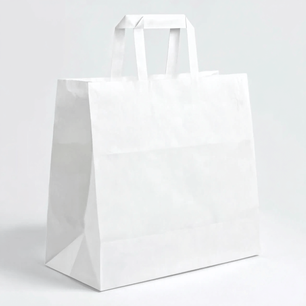 Papiertragetaschen Weiß 32 + 12× 40 cm (250 Stück)