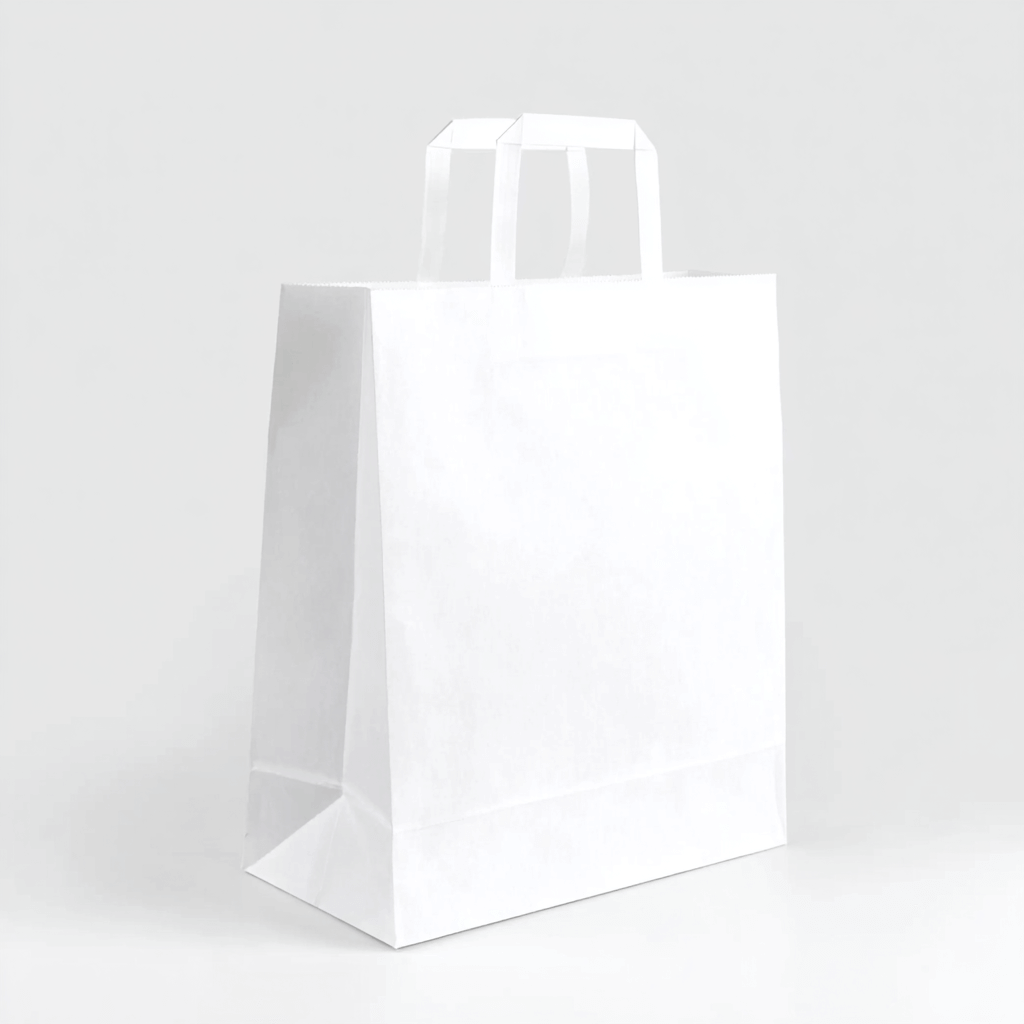 Papiertragetaschen Weiß 32 + 17 × 44 cm (250 Stück)